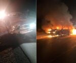 Carro pega fogo e motorista tem corpo queimado após grave acidente em rodovia no ES