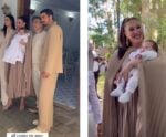Claudia Raia batiza o filho Luca, que tem os irmãos Sophia e Enzo como padrinhos