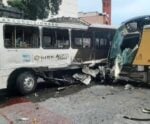 Acidente entre ônibus e VLT deixa 11 feridos no centro do Rio