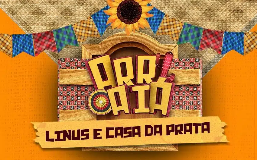 Imagem com a logomarca do Arraiá do Linus e Casa da Prata Restaurante