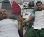 Atletas participam de ação pelo Dia Mundial do Doador de Sangue