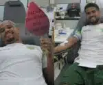 Atletas participam de ação pelo Dia Mundial do Doador de Sangue
