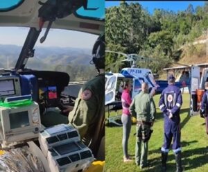 Morre idoso de Cachoeiro que teve 95% do corpo queimado após explosão em Vargem Alta Idoso sendo resgatado