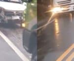 Acidente entre carro e carreta deixa trânsito lento na BR 101 em Rio Novo do Sul