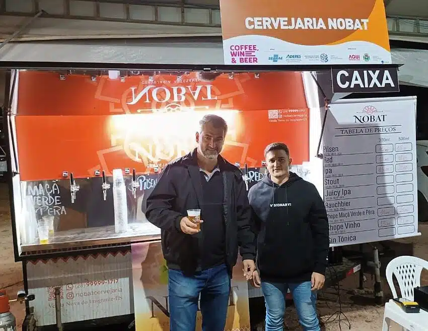 Foto mostra estande da Cerveja Nobat no Coffe, Wine & Beer em Pedra Menina