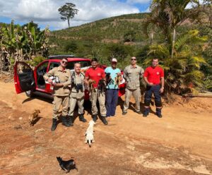 Filhotes são resgatados após ficarem presos em penhasco de 150 metros em Irupi Filhotes são resgatados após ficarem presos em penhasco de 150 metros em Irupi