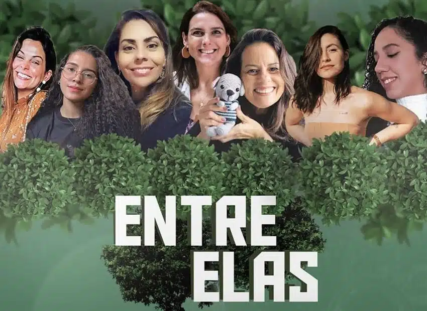 Foto mostra fotomontagem com rosto de mulheres que vão participar do Entre Elas em Guaçuí