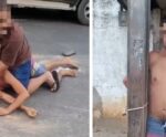 Homem é rendido por populares e amarrado a poste em Cachoeiro