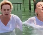 Ana Maria Braga é batizada no Rio Jordão, em Israel