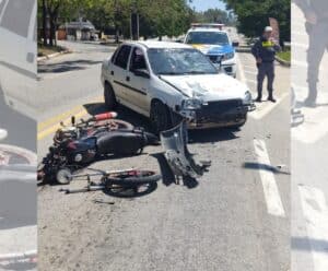 Motociclista fica ferido após ser atingido por veículo em Cachoeiro