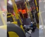 Três pessoas ficam feridas após artefato explosivo ser jogado em ônibus