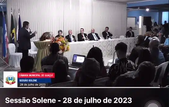 Foto mostra vídeo em que prefeito de Guaçuí fala que o maior sistema de corrupção são festas em um município