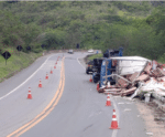 Grave acidente envolvendo carreta deixa uma pessoa morta na BR-101