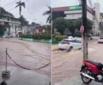 VÍDEO | Fortes chuvas provocam alagamentos em ruas de Cachoeiro