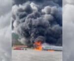 Batida entre carretas causa explosão e deixa pessoas feridas em Ibatiba
