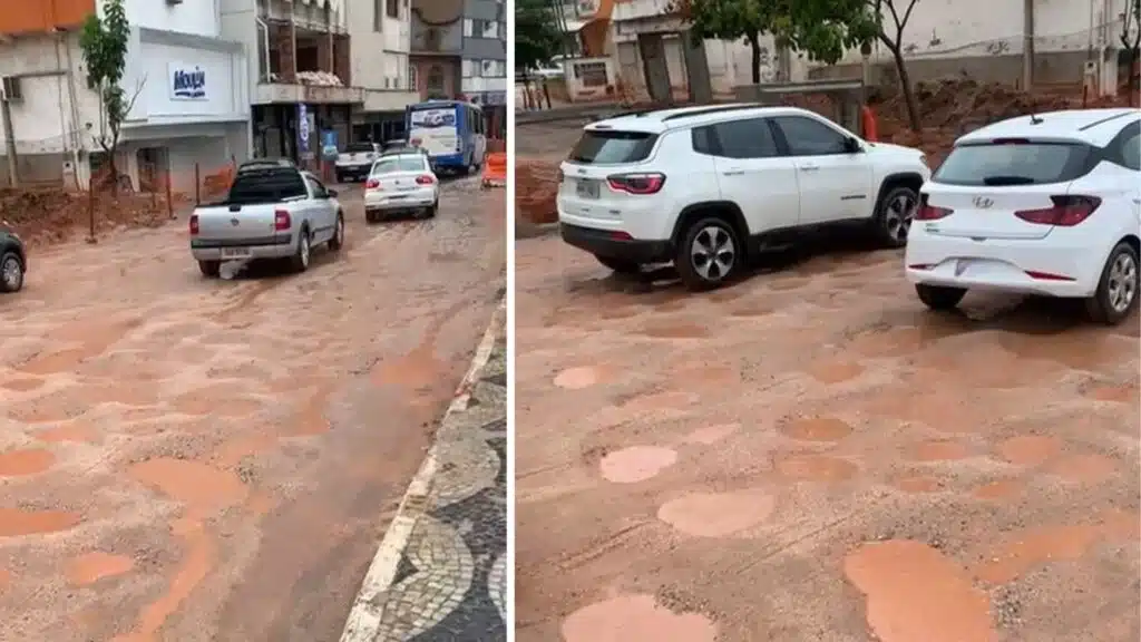trânsito lento em Cachoeiro - obras - buracos - Beira Rio