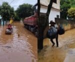 Moradores do distrito de Pacotuba são retirados de casa após chuva forte
