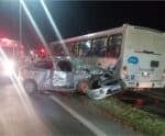 Motorista morre em acidente grave com ônibus e micro-ônibus na BR-101