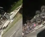 Motorista fica ferido após caminhão tombar em Cachoeiro