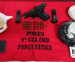 Armas e drogas apreendidas em Marataízes