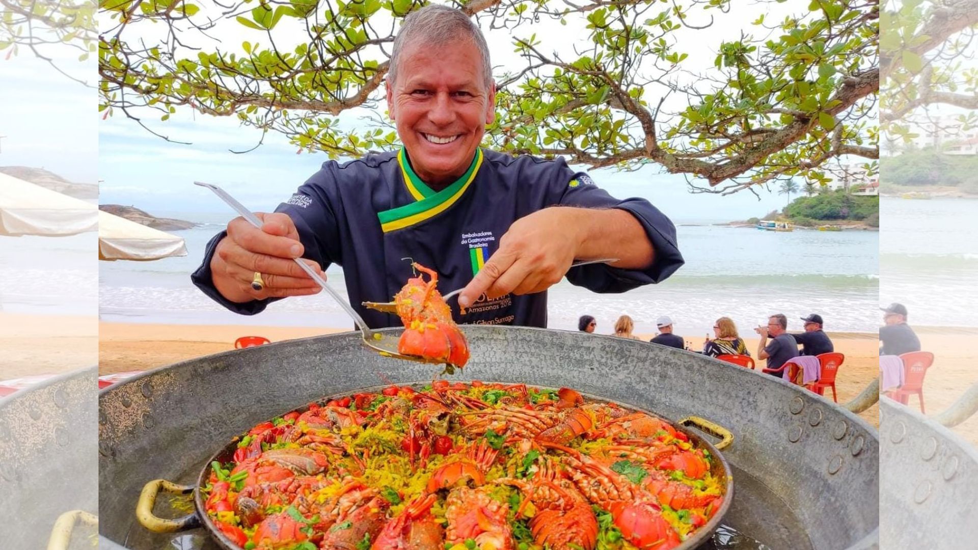 O Chef Gilson Surrag apresenta prato típico do festival: a paella. Foto: Divulgação O Chef Gilson Surrag apresenta prato típico do festival: a paella. Foto: Divulgação