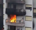 Menino de 6 anos é salvo de apartamento em chamas; veja vídeo