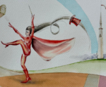 Exposição gratuita mostra magia do circo em forma de aquarelas no ES