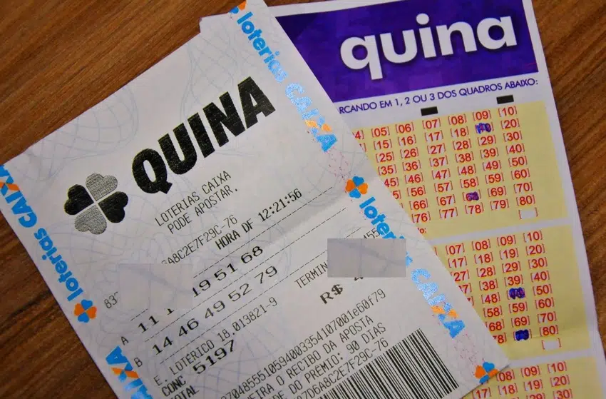 bilhete ilustrando resultado da quina