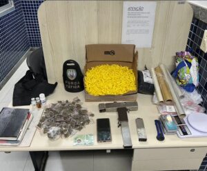 PM apreende quase mil pinos de cocaína e uma submetralhadora no ES Pinos de cocaína