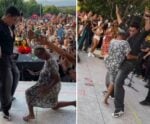 Vídeo | Deixe ela! Idosa desaparecida é encontrada dançando em festival
