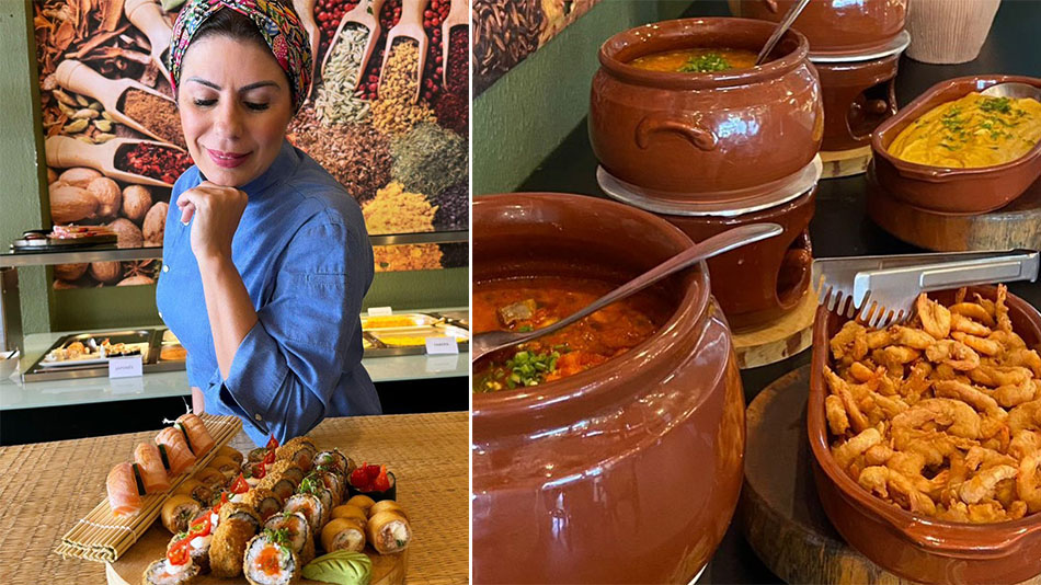 O Panela Brasileira oferece diversos tipos de culinárias típicas do Brasil e ainda conta com comida japonesa no buffet O Panela Brasileira oferece diversos tipos de culinárias típicas do Brasil e ainda conta com comida japonesa no buffet
