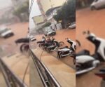 VÍDEO | Temporal alaga ruas e causa transtornos em Alegre