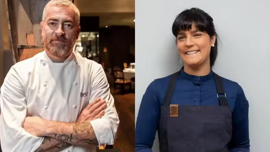 Os chefs Alex Atala e Manu Buffara foram incluídos na categoria três facas da lista The Best Chef Awards 2024. — Foto: Reprodução Os chefs Alex Atala e Manu Buffara foram incluídos na categoria três facas da lista The Best Chef Awards 2024. — Foto: Reprodução