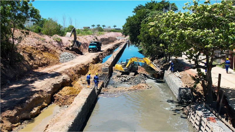 Macrodrenagem em Vila Velha. Foto: divulgação Macrodrenagem em Vila Velha. Foto: divulgação