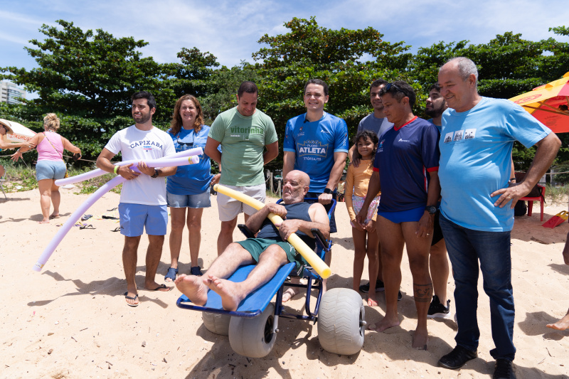 Lançamento do segundo ponto de Praia Acessível em Vitória. Foto: André Sobral / PMV Lançamento do segundo ponto de Praia Acessível em Vitória. Foto: André Sobral / PMV
