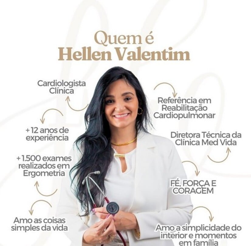 A foto mostra Dra. Hellen Valentim especialista em reabilitação cardíaca