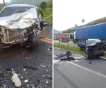 Colisão frontal na BR-101 deixa três feridos em Mimoso do Sul