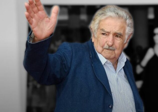 A foto mostra Pepe Mujica que faleceu devido a câncer de esôfago.