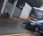 VÍDEO | Colisão deixa motociclista ferido em Cachoeiro