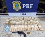 PRF encontra arma, dinheiro e joias dentro de carro na BR-101