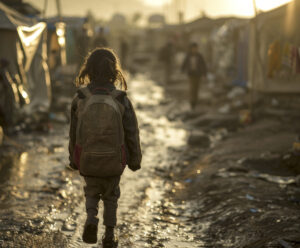 A foto mostra criança pobre e suas dificuldades