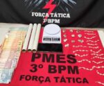 Alegre: operação da PM apreende 90 pedras de crack, dinheiro e maconha
