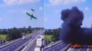 Imagem ilustra que avião caiu