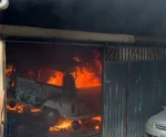 Incêndio destrói oficina e assusta moradores em Alegre