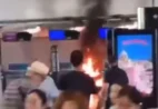 Homem ateia fogo em aeroporto