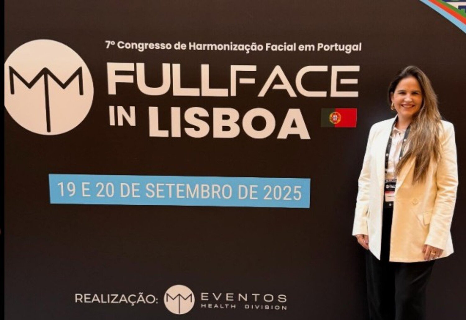 A foto mostra Dra Tatiana Lesqueves em Lisboa, participando de um congresso.