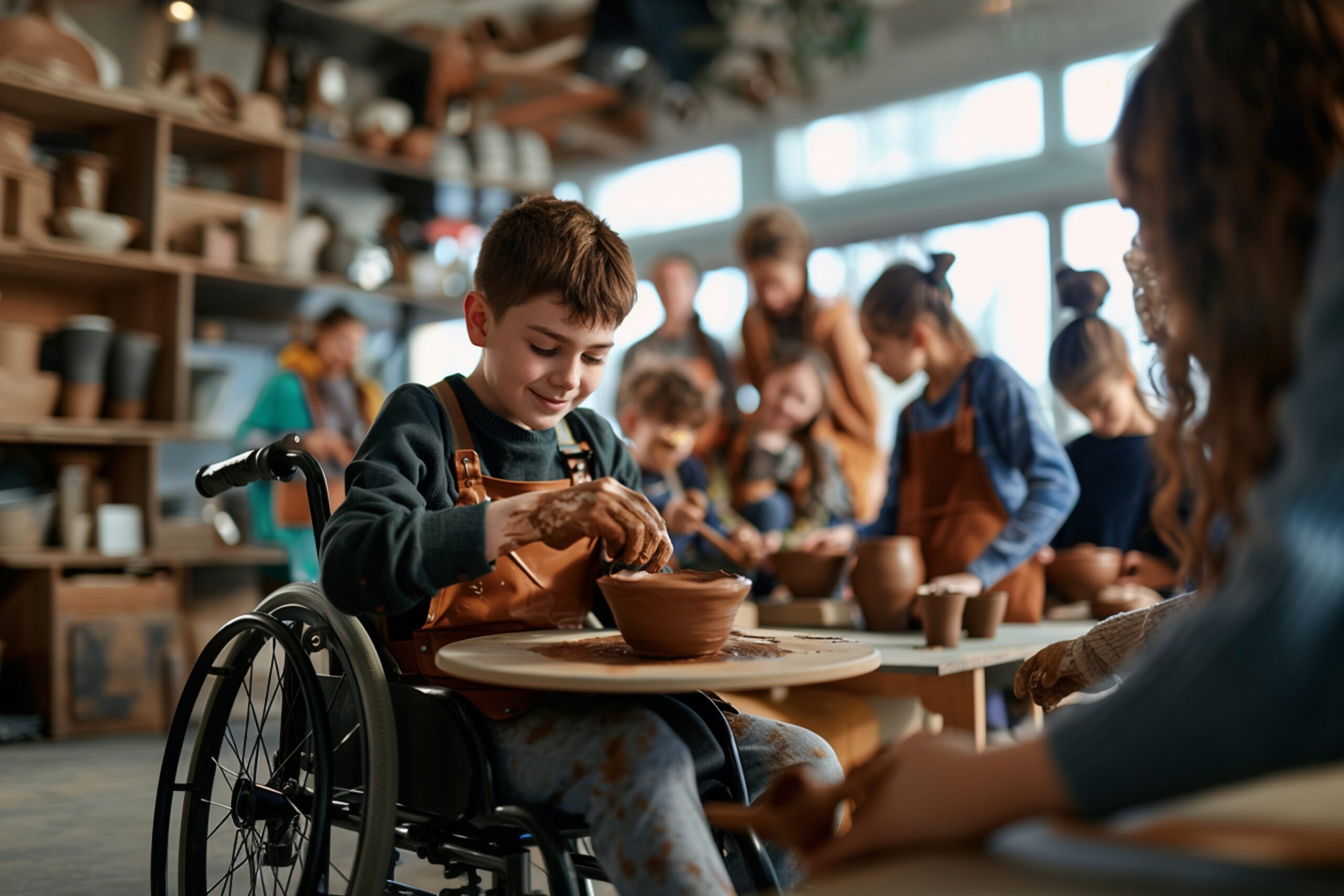 A foto mostra cena de inclusão