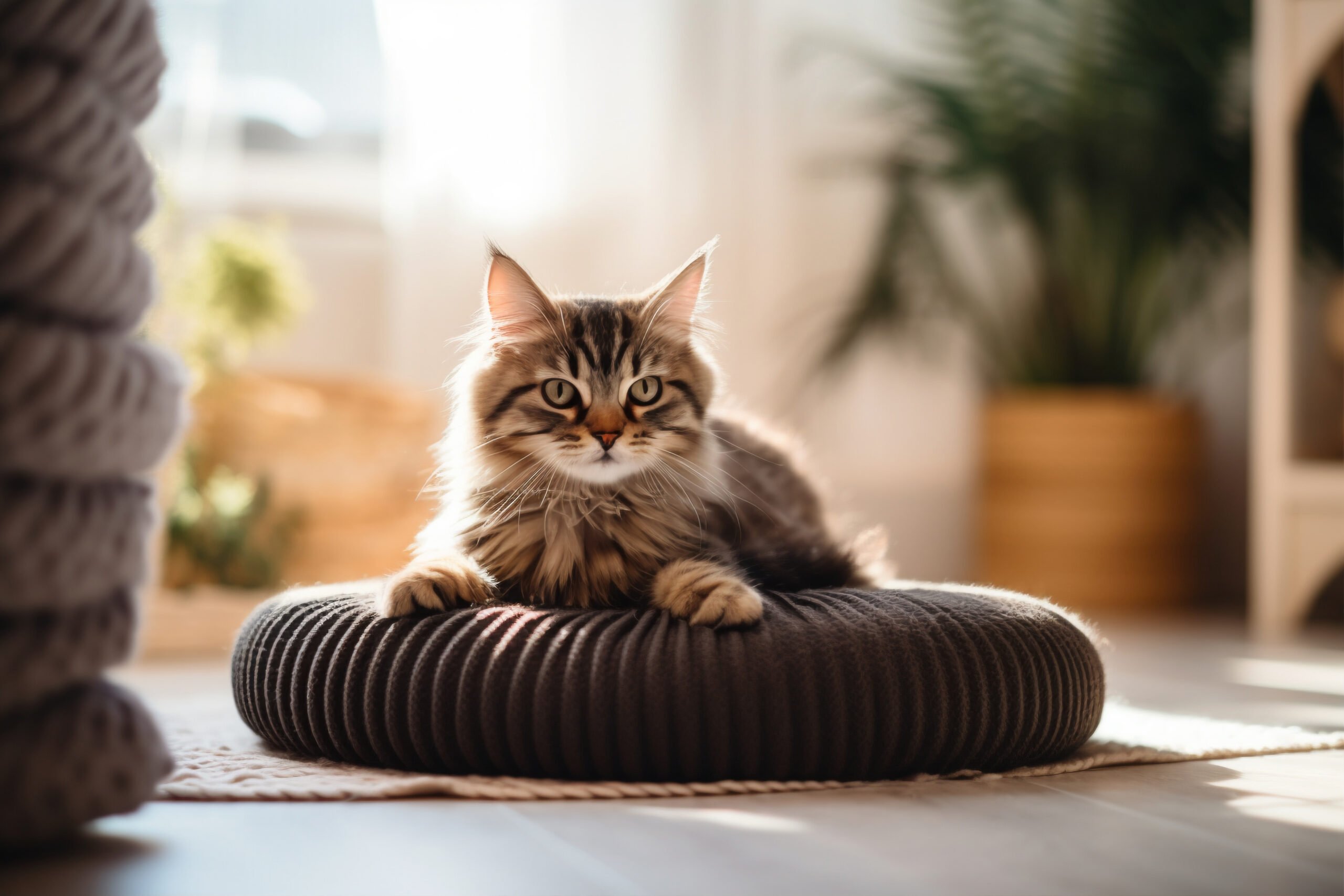 A foto mostra um gato