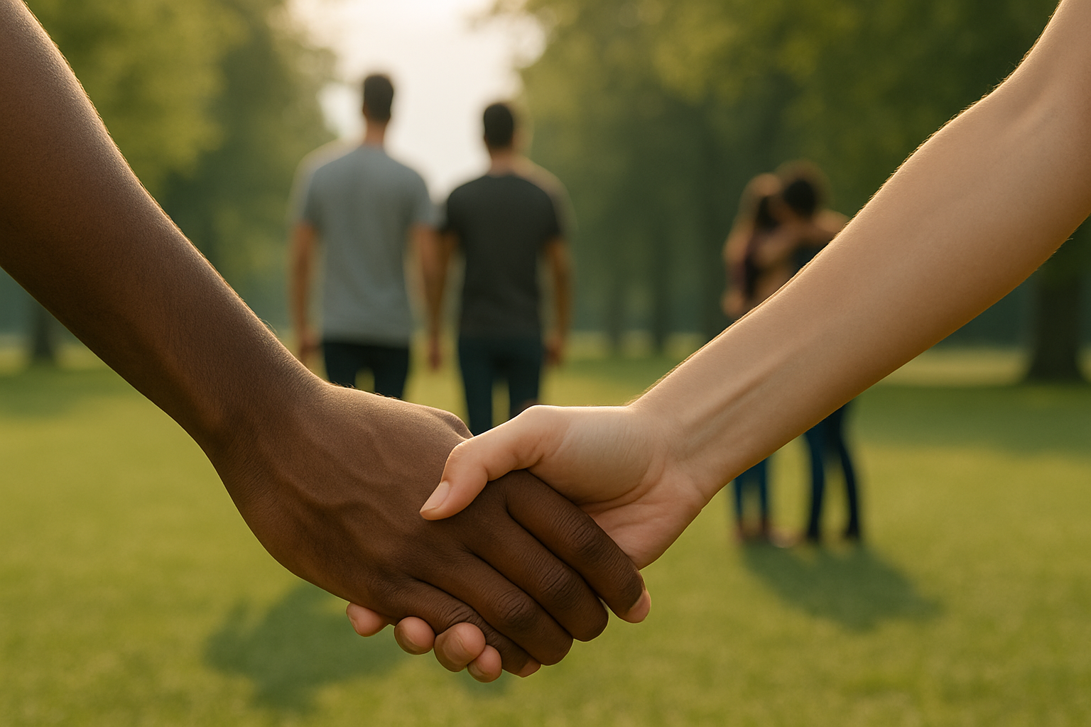 A foto mostra relações afetivas