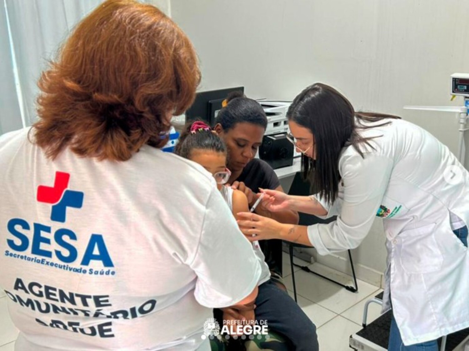 A foto mostra vacinação em Alegre